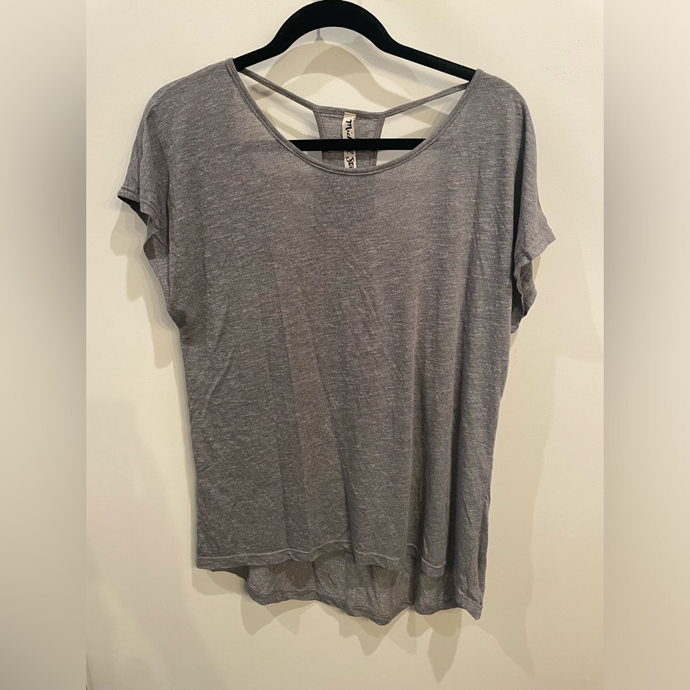 Michael Stars cap sleeve hi/low t back tee